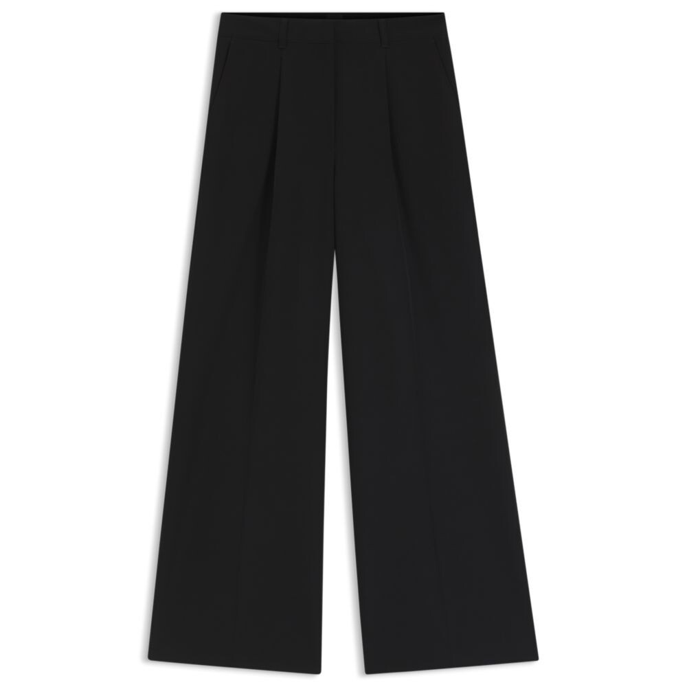Hugo Boss Regular Fit Wide Leg Trouser Pants Black 6